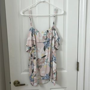 Torrid Size 1 Cold Shoulder Pink Floral Top